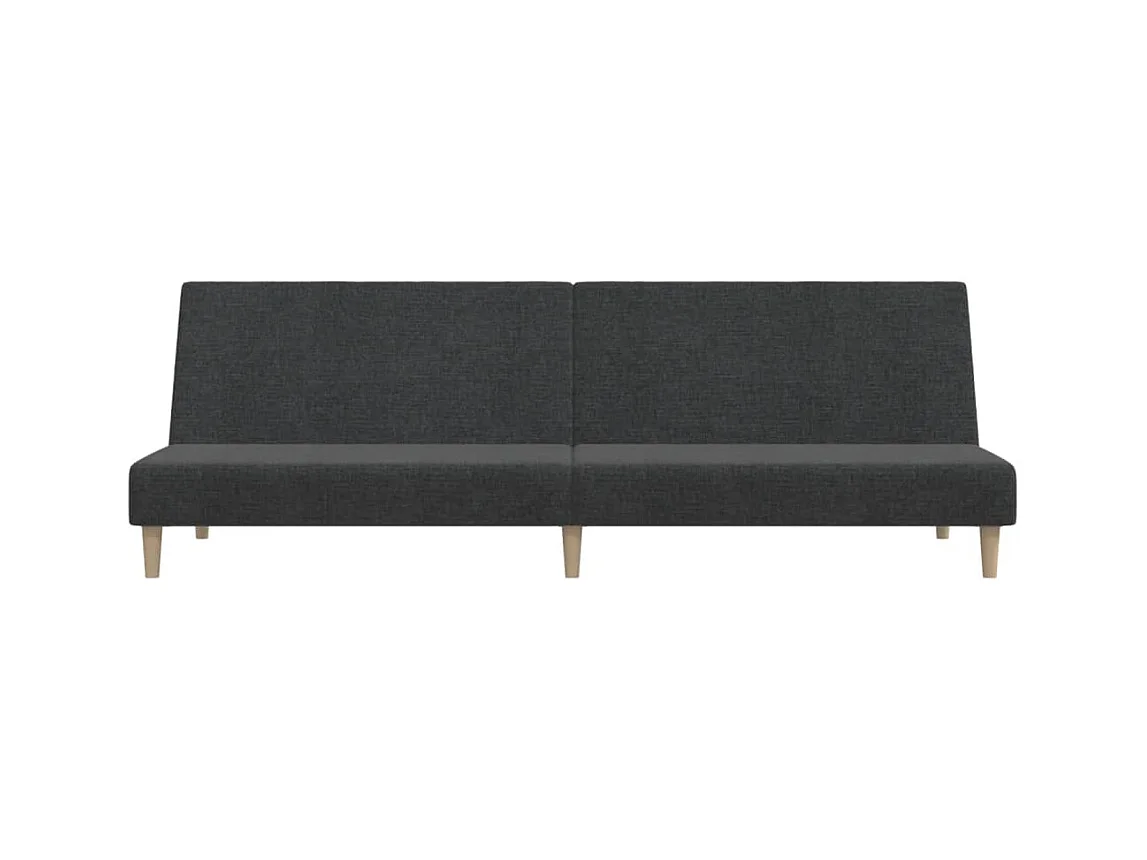 Canapé convertible à 2 places gris foncé tissu REO67600