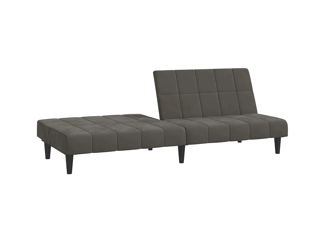 Sofá-cama de 2 lugares veludo cinzento-escuro PT175496