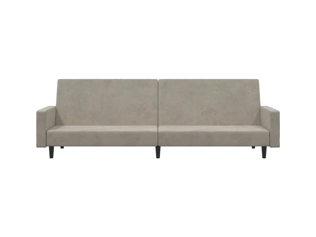 Canapé convertible à 2 places gris clair velours REO46692