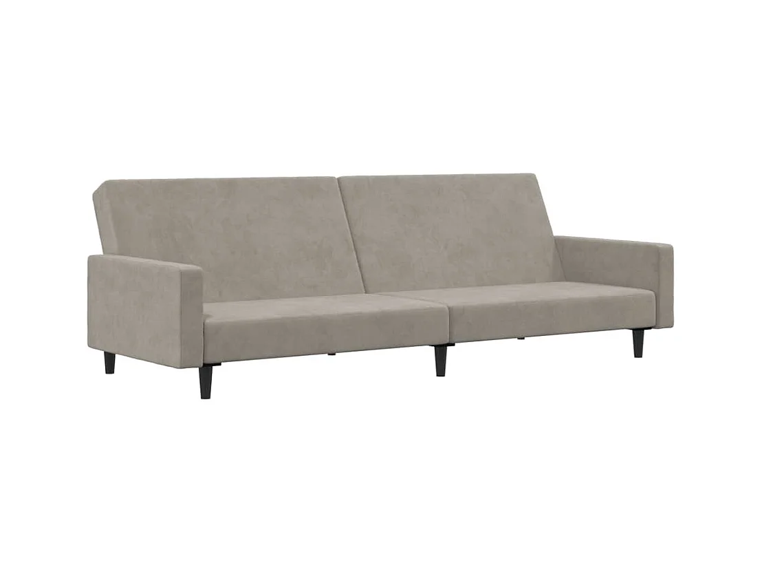 Sofá-cama de 2 lugares veludo cinzento-claro PT937995