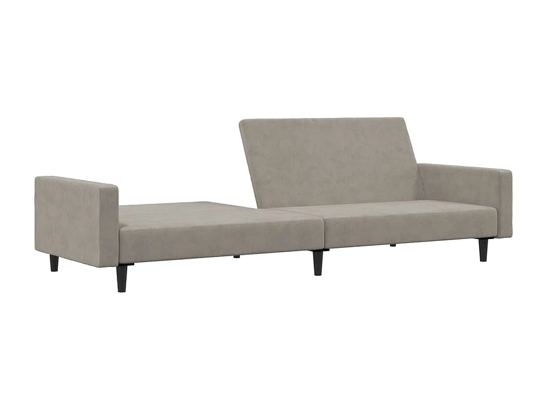 Sofá-cama de 2 lugares veludo cinzento-claro PT937995