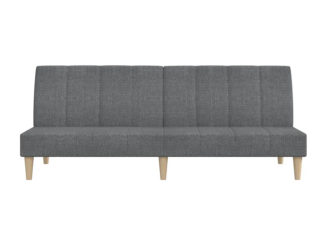 Canapé convertible à 2 places gris clair tissu REO23172