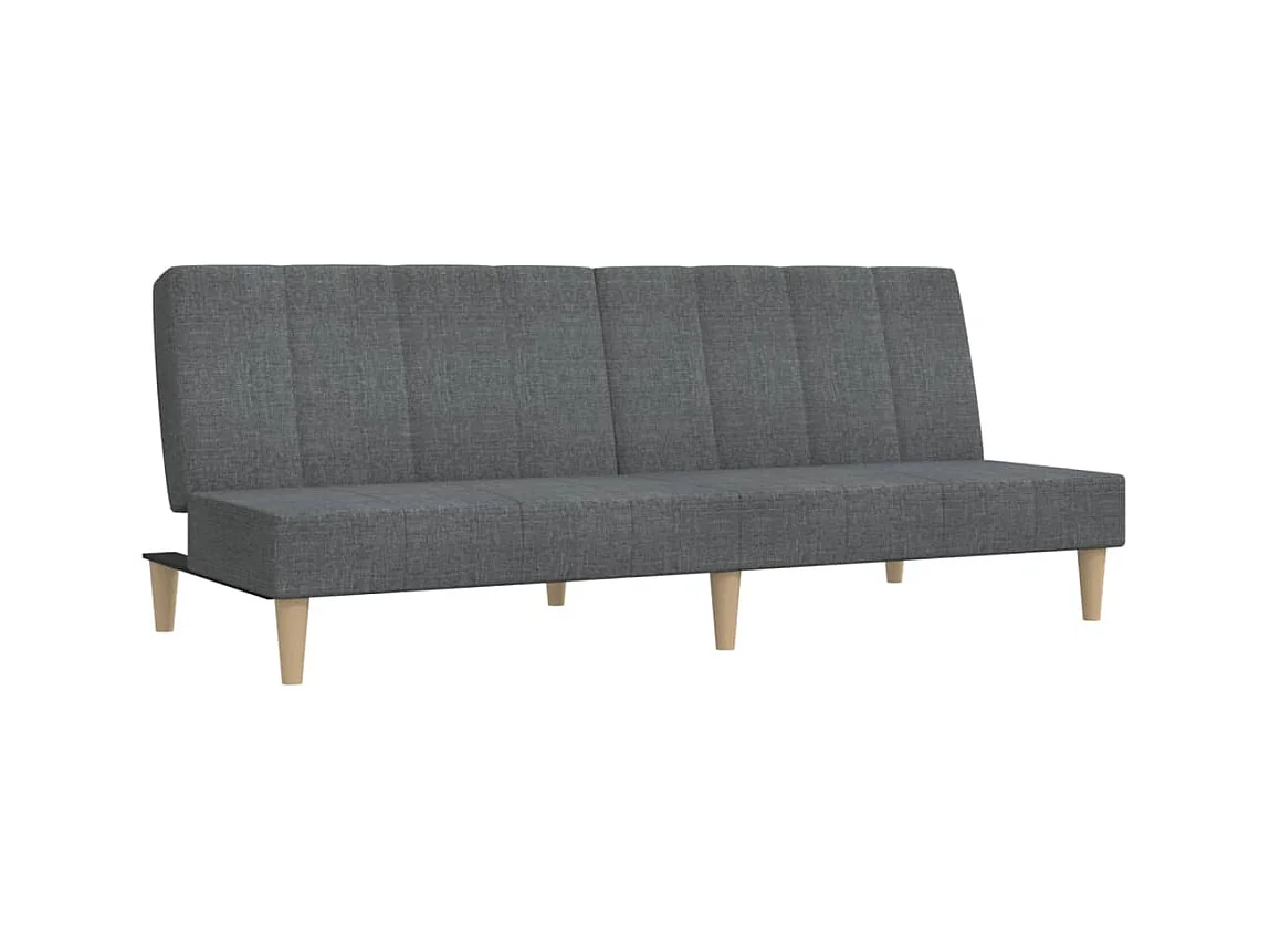 Canapé convertible à 2 places gris clair tissu REO23172