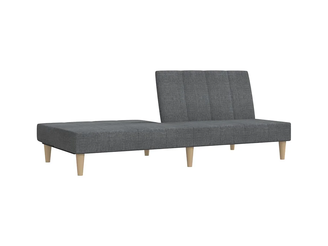 Canapé convertible à 2 places gris clair tissu REO23172