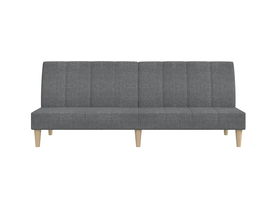 Canapé convertible à 2 places gris clair tissu REO23172