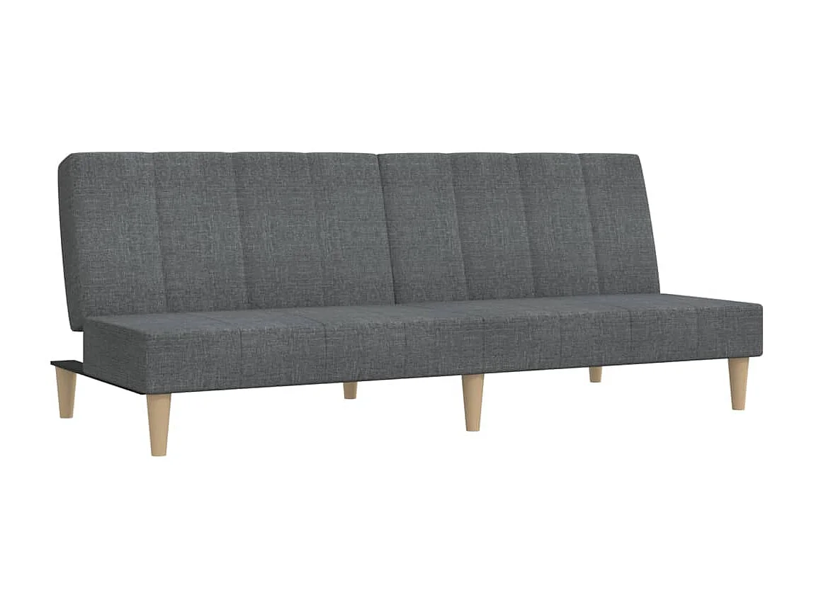 Canapé convertible à 2 places gris clair tissu REO23172