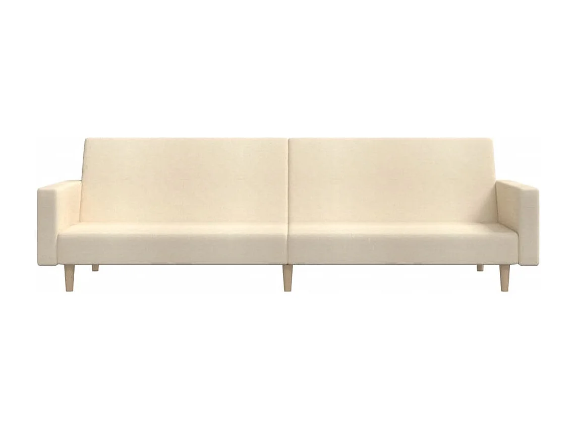 Canapé convertible à 2 places crème tissu REO60331