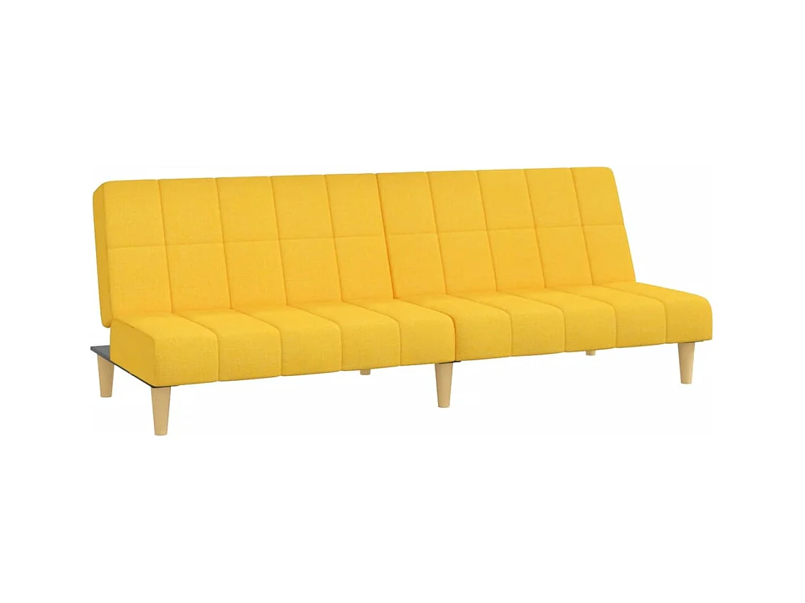 Canapé convertible à 2 places jaune tissu REO75821