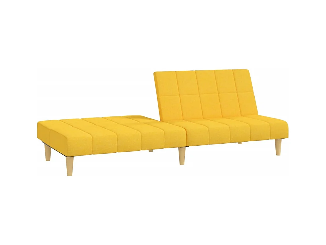 Canapé convertible à 2 places jaune tissu REO75821