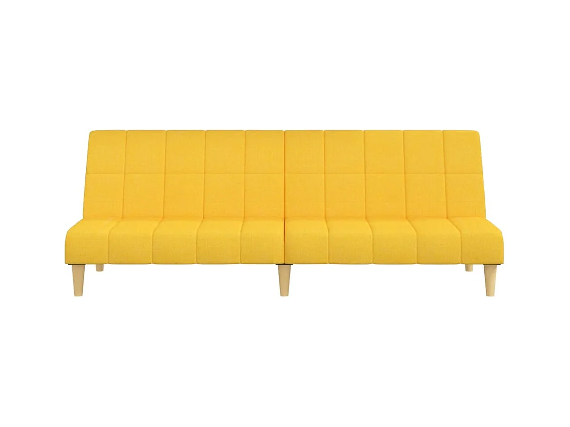 Canapé convertible à 2 places jaune tissu REO75821