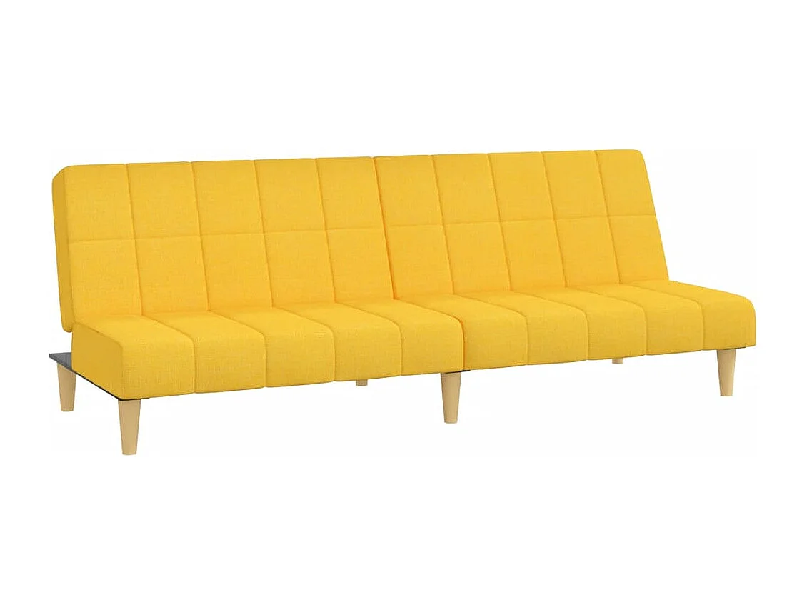 Canapé convertible à 2 places jaune tissu REO75821
