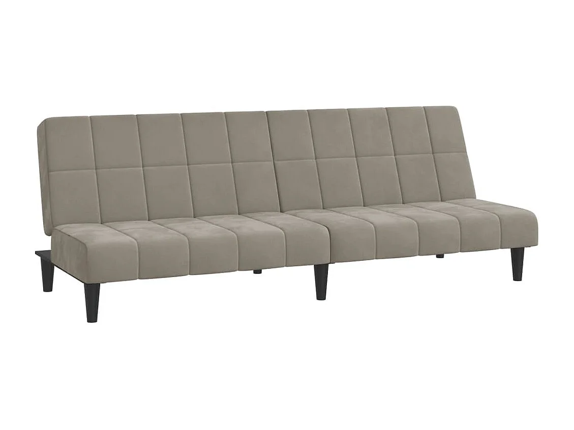 Canapé convertible à 2 places gris clair velours REO74687