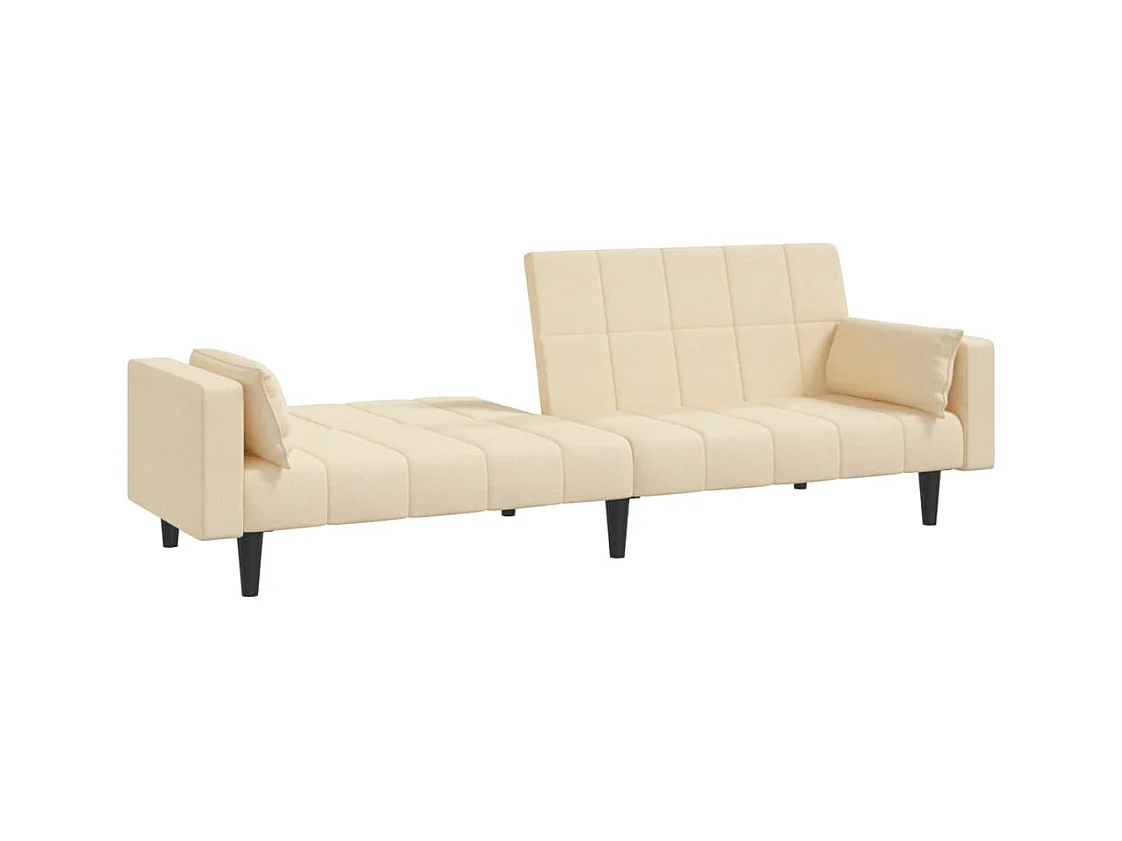 Sofá cama de 2 plazas con dos almohadas tela color crema PWFG65199