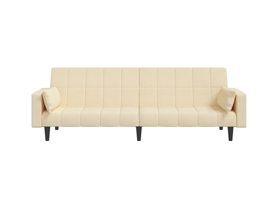Sofá cama de 2 plazas con dos almohadas tela color crema PWFG65199