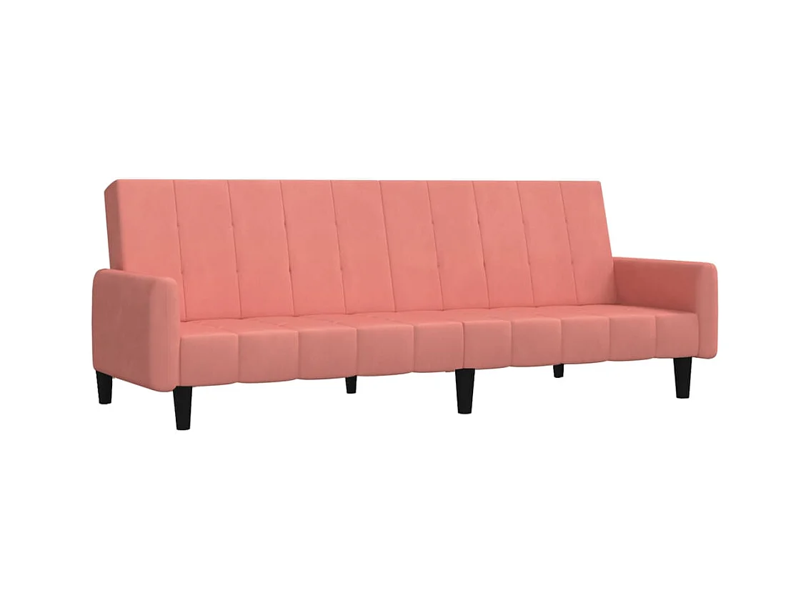 Canapé convertible à 2 places rose velours REO36022