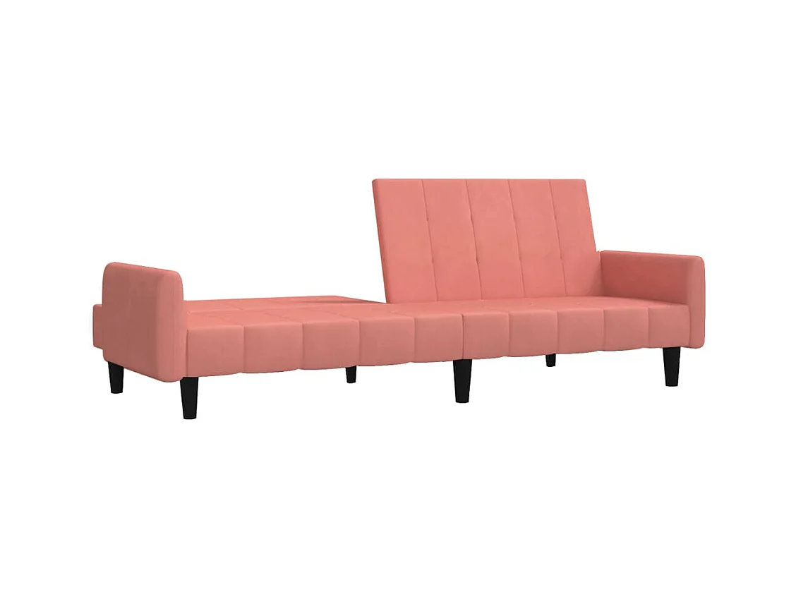 Canapé convertible à 2 places rose velours REO36022