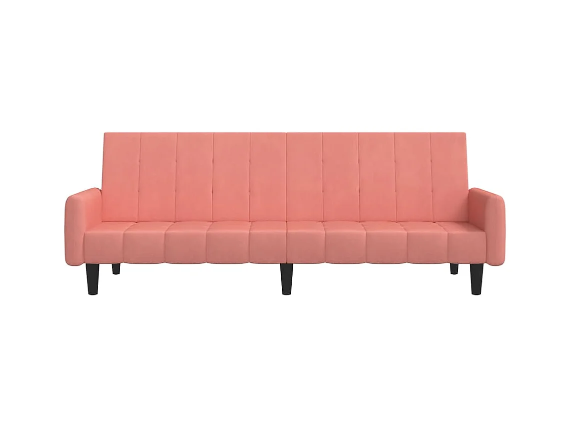 Canapé convertible à 2 places rose velours REO36022