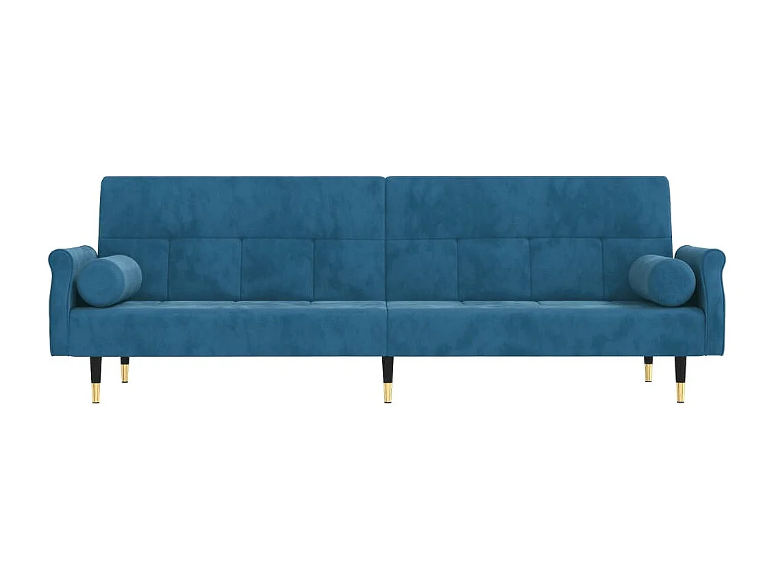Canapé convertible avec coussins bleu velours REO48708