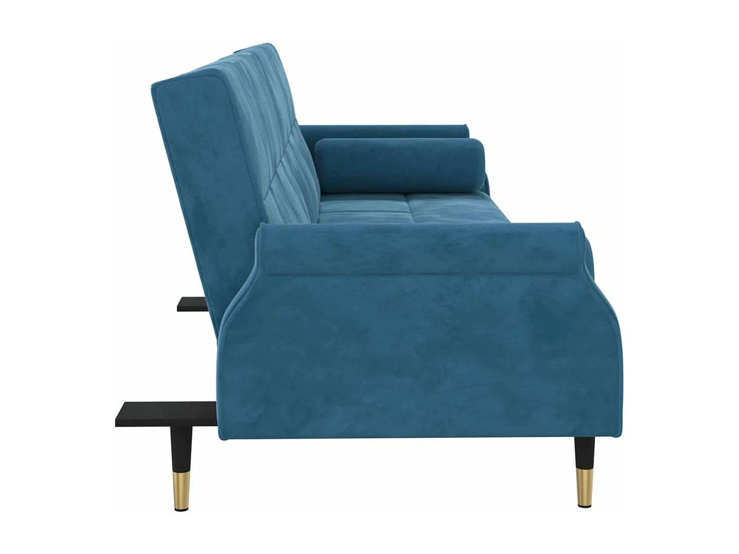 Canapé convertible avec coussins bleu velours REO48708