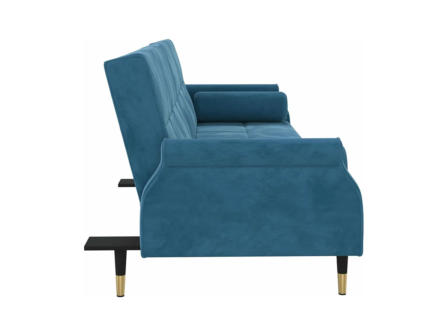 Canapé convertible avec coussins bleu velours REO48708