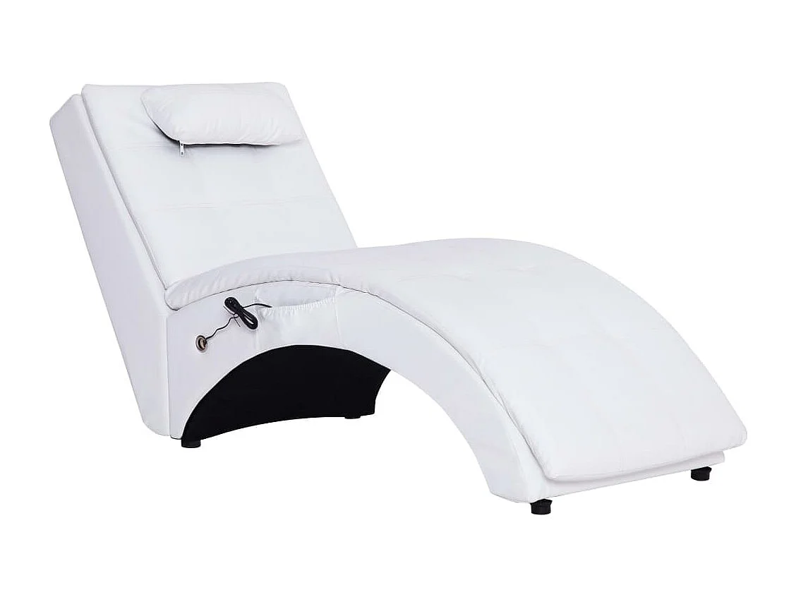 Canapé convertible de massage avec oreiller Blanc Similicuir REO47497