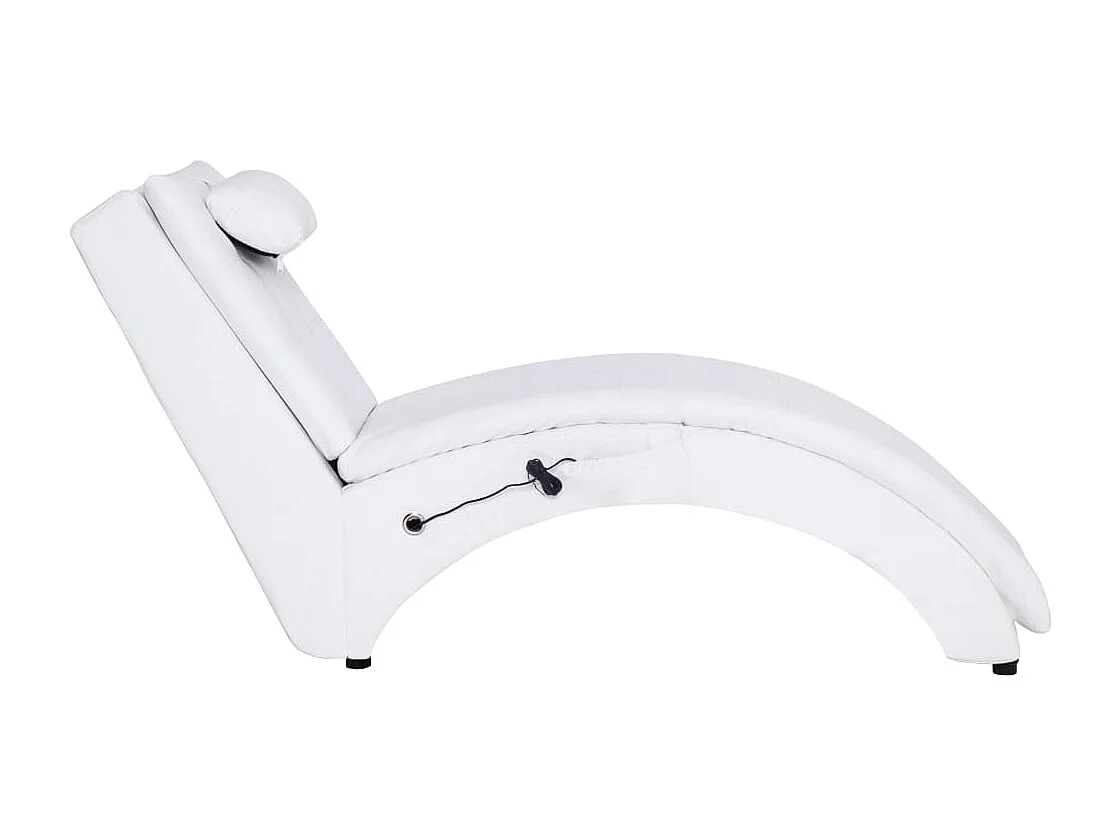 Canapé convertible de massage avec oreiller Blanc Similicuir REO47497