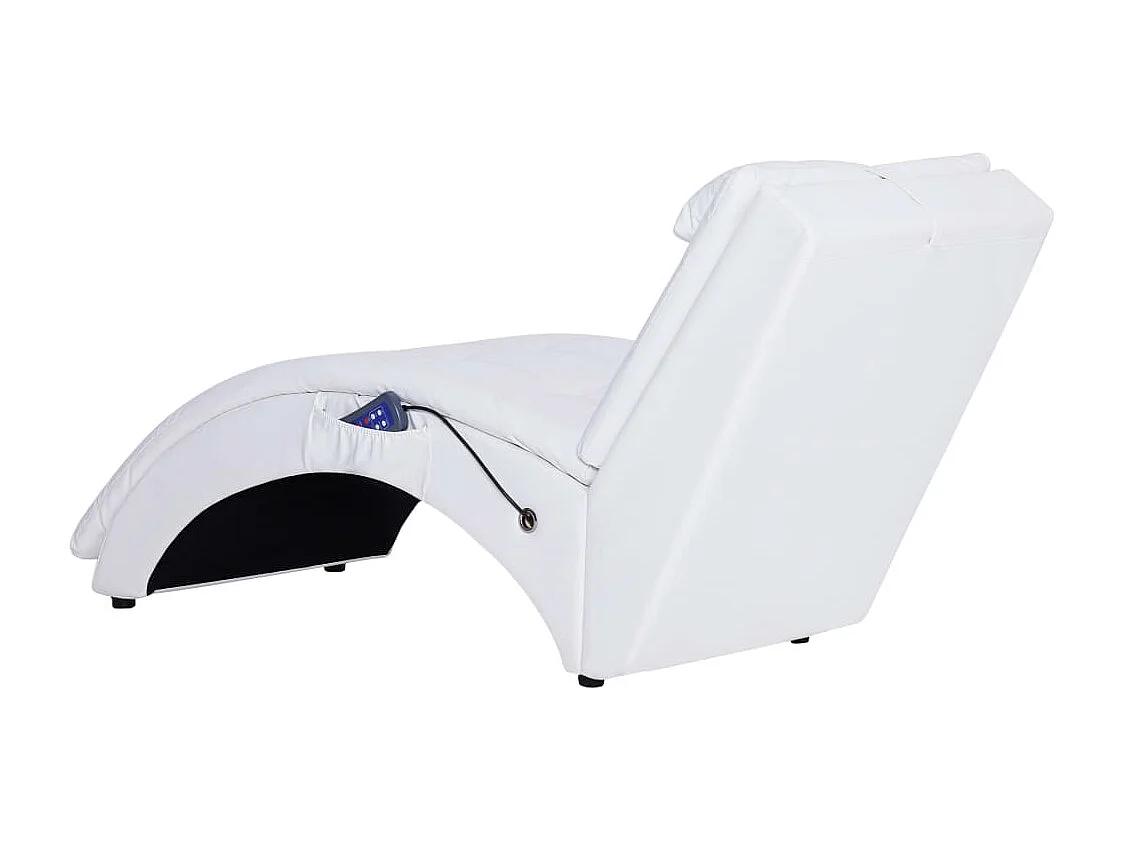 Canapé convertible de massage avec oreiller Blanc Similicuir REO47497