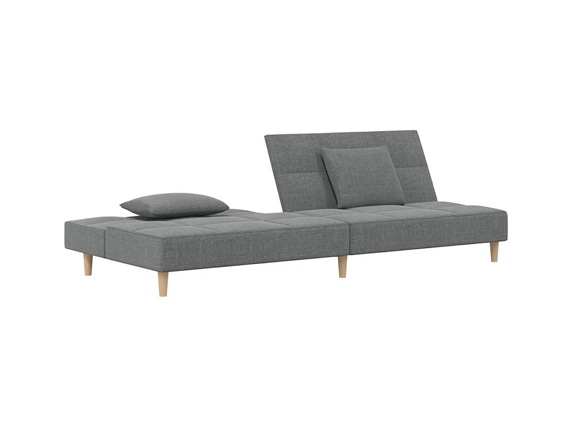 Canapé convertible à 2 places avec deux oreillers Gris foncé Tissu REO41523