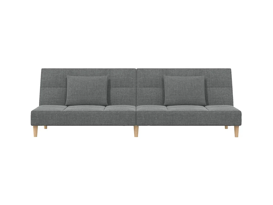Canapé convertible à 2 places avec deux oreillers Gris foncé Tissu REO41523