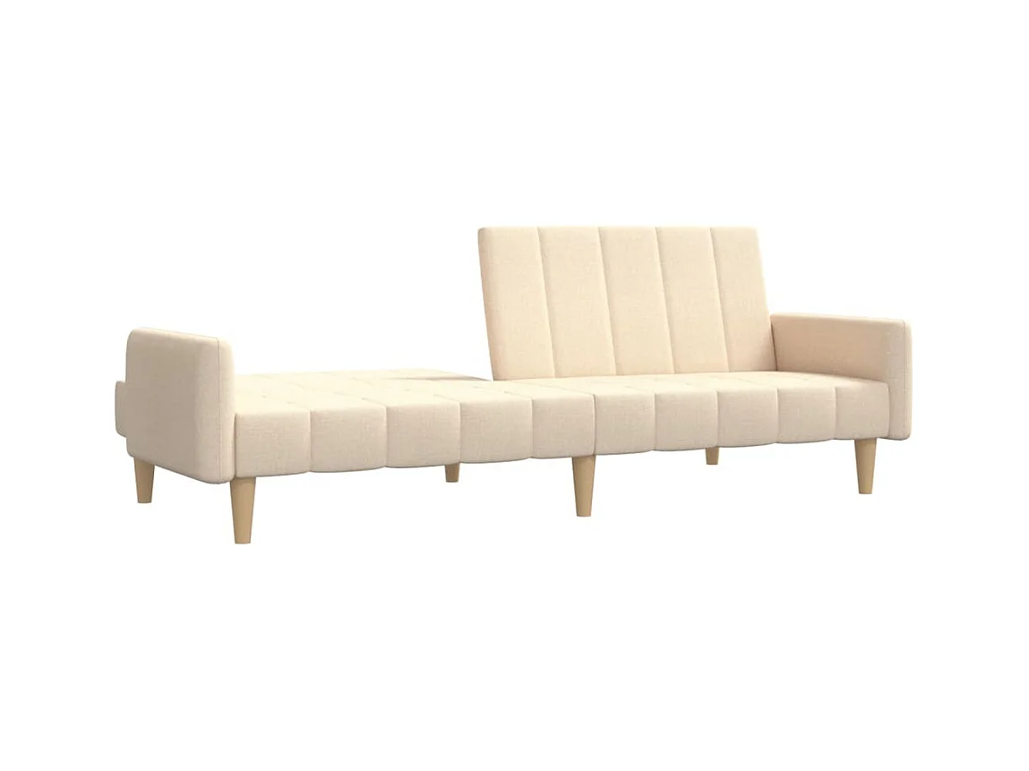 Sofá cama de 2 plazas tela color crema PWFG88306
