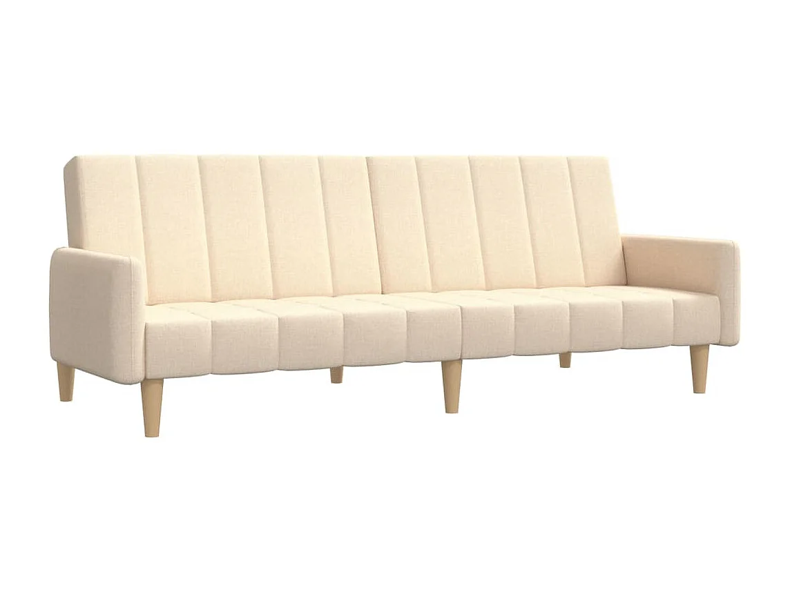 Canapé convertible à 2 places crème tissu REO82332