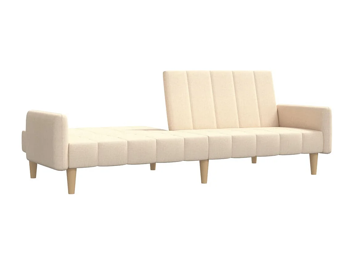 Canapé convertible à 2 places crème tissu REO82332