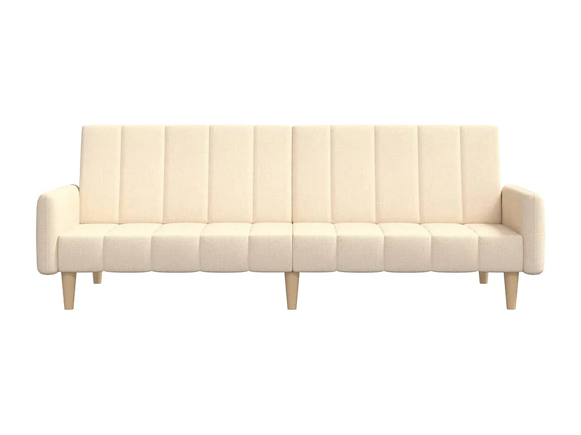 Canapé convertible à 2 places crème tissu REO82332