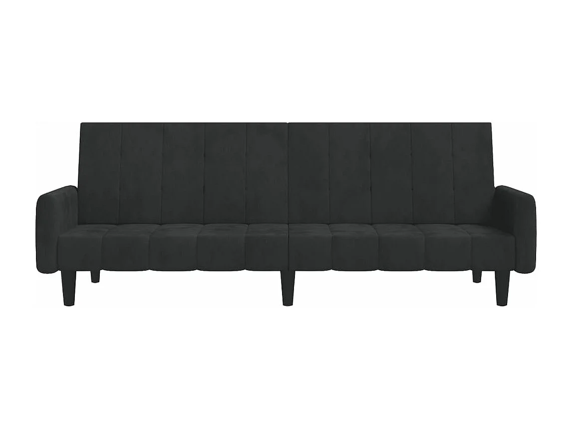 Canapé convertible 2 places noir velours REO44739