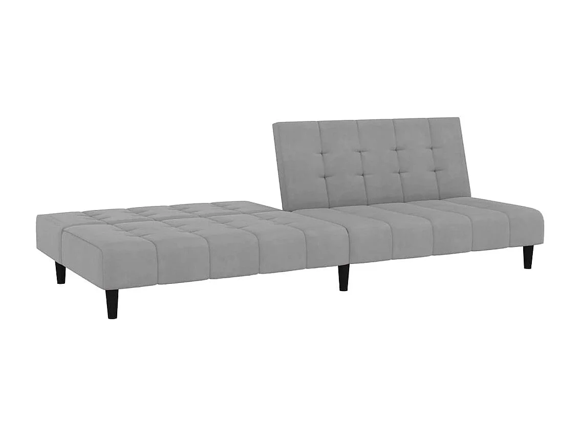 Sofá-cama de 2 lugares veludo cinzento-claro PT167947