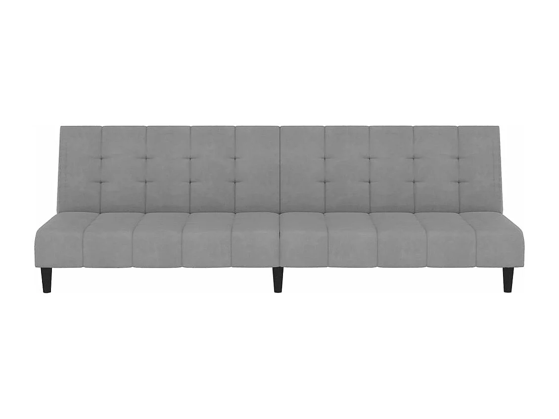 Sofá-cama de 2 lugares veludo cinzento-claro PT167947