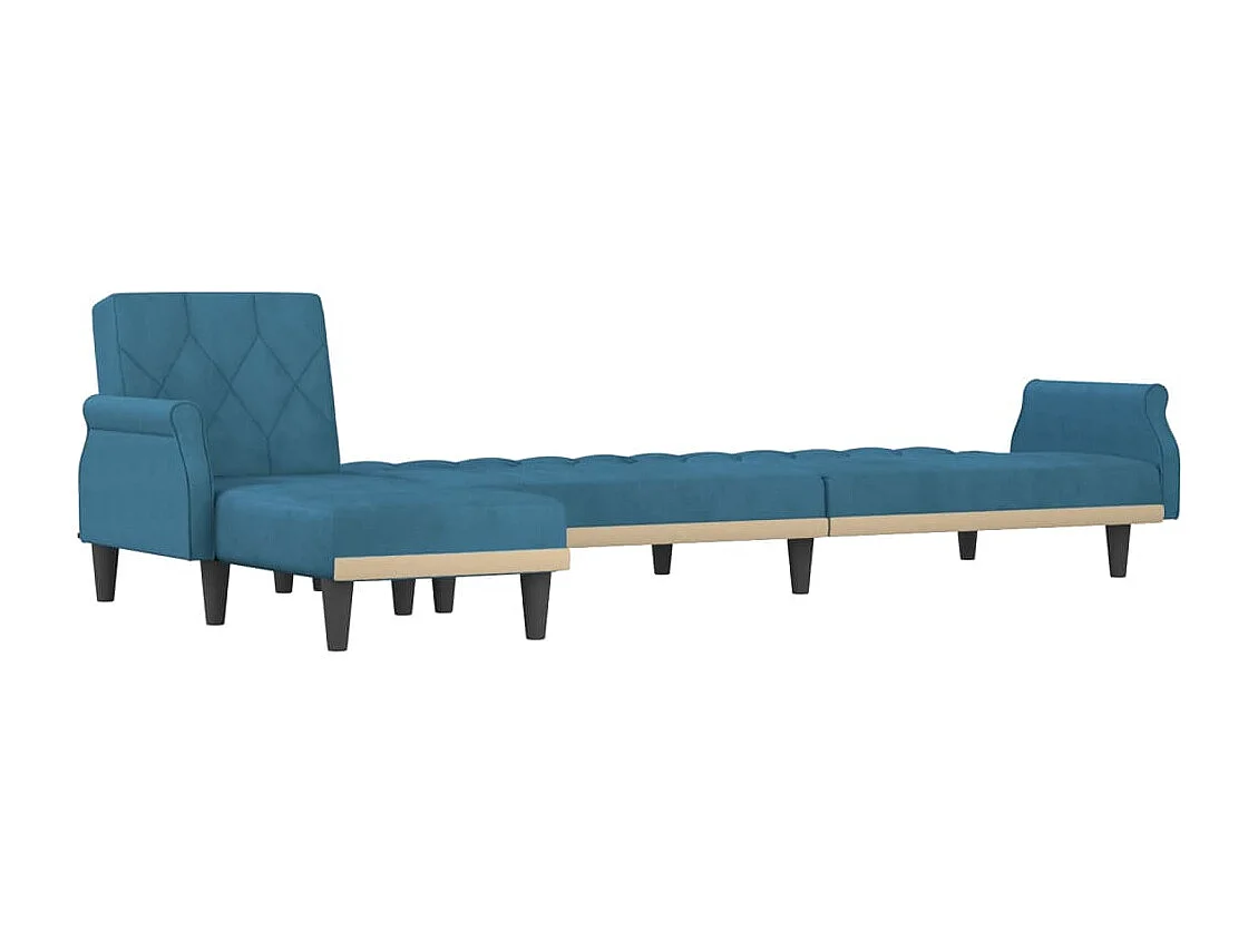 Canapé convertible en forme de L bleu 271x140x70 cm velours REO52676