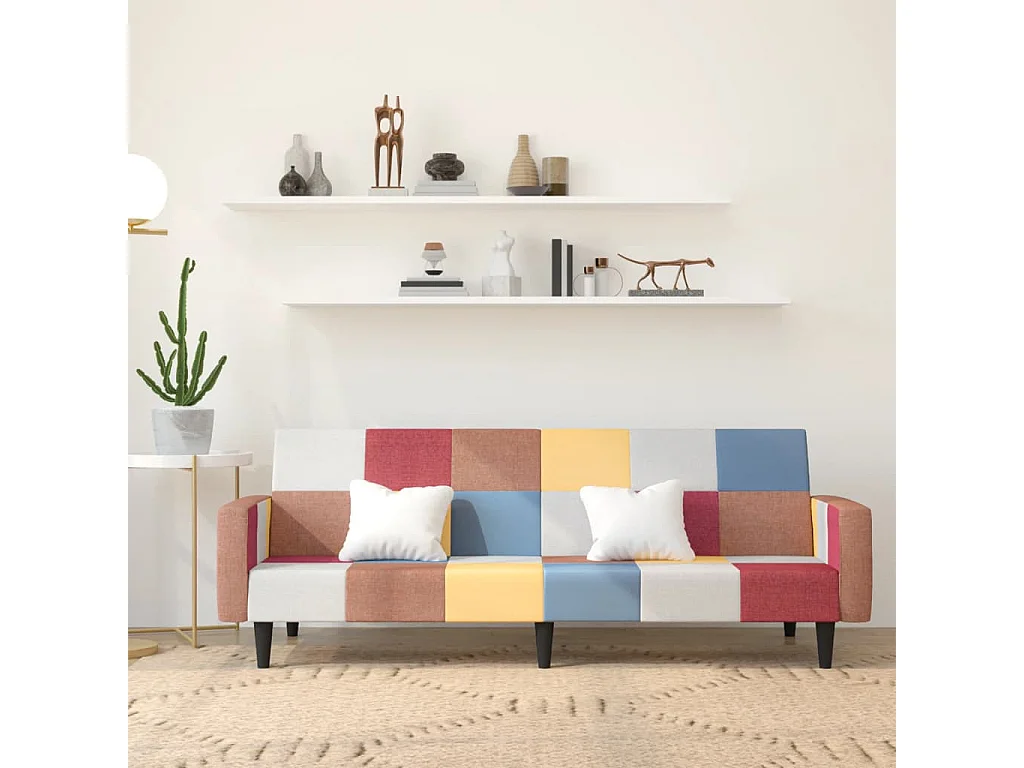 Canapé convertible à 2 places tissu REO54855