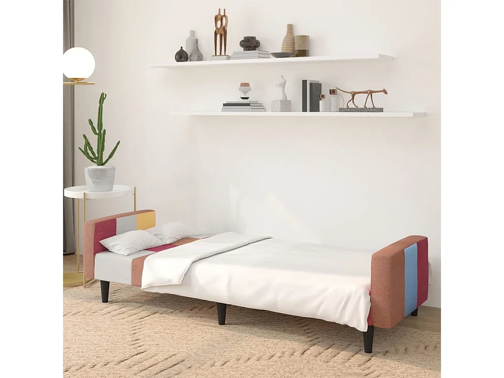 Canapé convertible à 2 places tissu REO54855