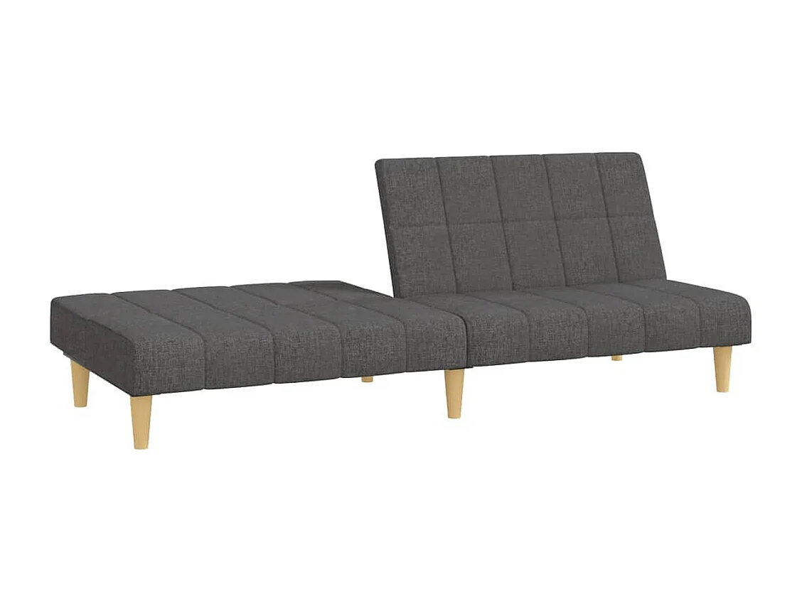 Canapé convertible à 2 places gris foncé tissu REO63492