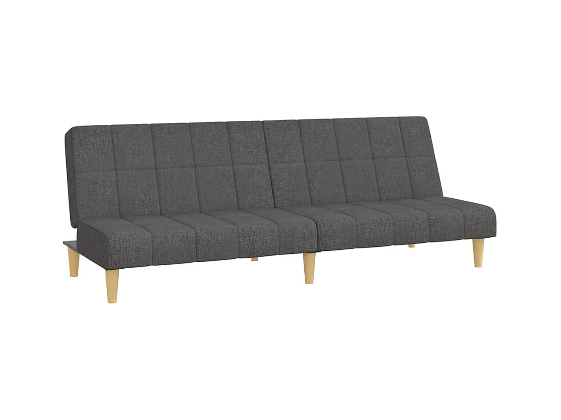 Canapé convertible à 2 places gris foncé tissu REO63492