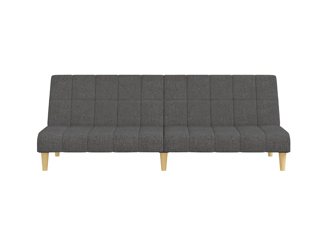 Canapé convertible à 2 places gris foncé tissu REO63492