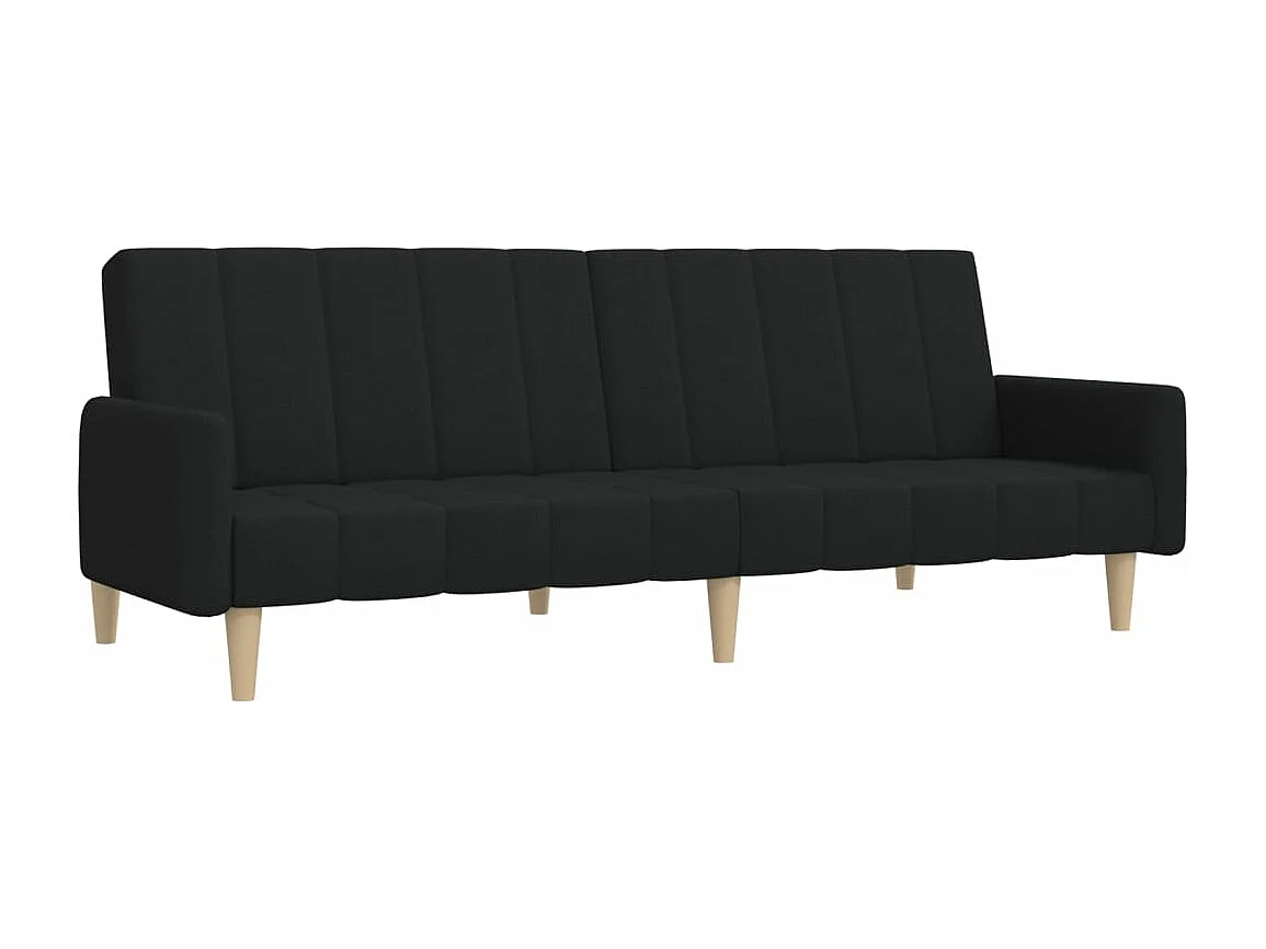 Canapé convertible à 2 places noir tissu REO71200