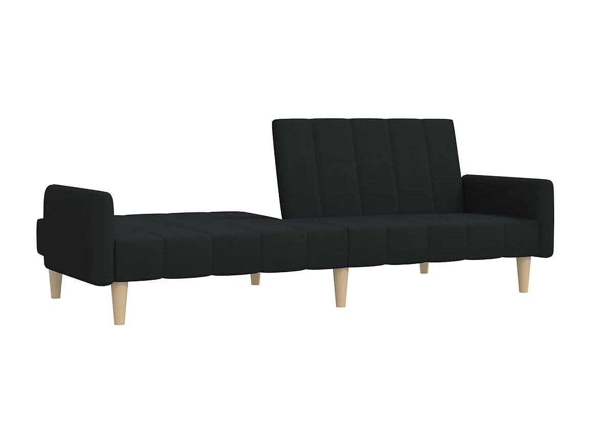 Canapé convertible à 2 places noir tissu REO71200