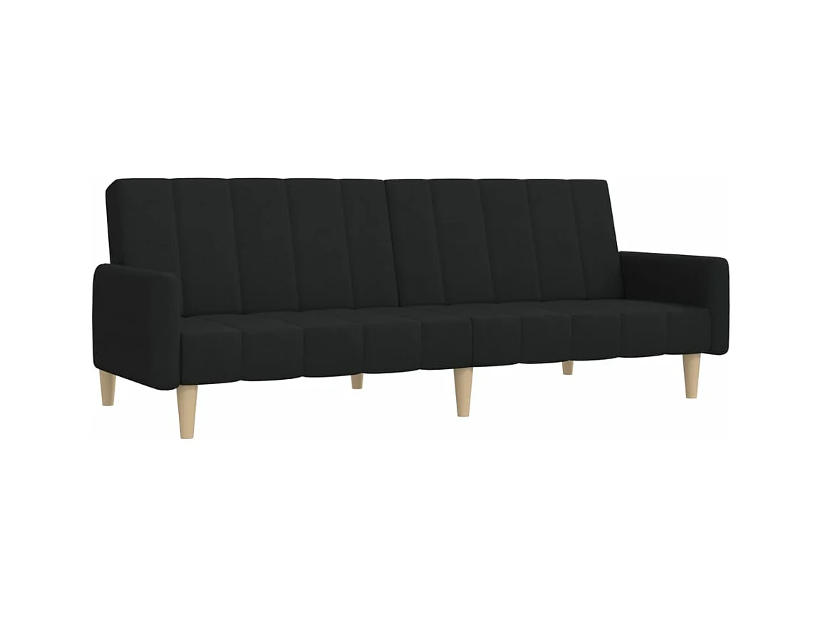 Canapé convertible à 2 places noir tissu REO71200