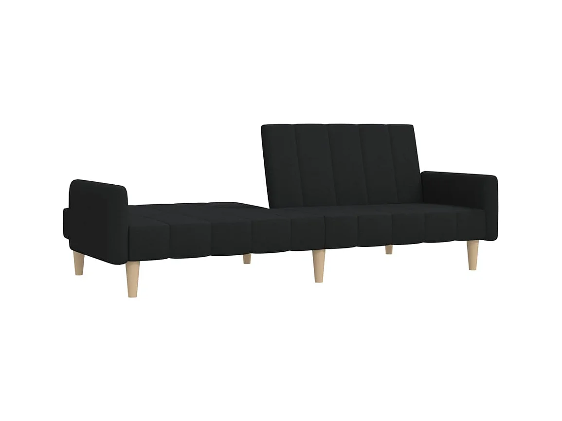 Canapé convertible à 2 places noir tissu REO71200