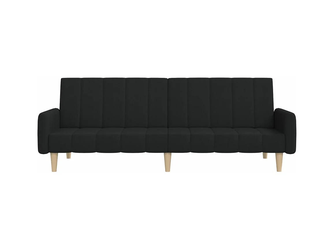 Canapé convertible à 2 places noir tissu REO71200