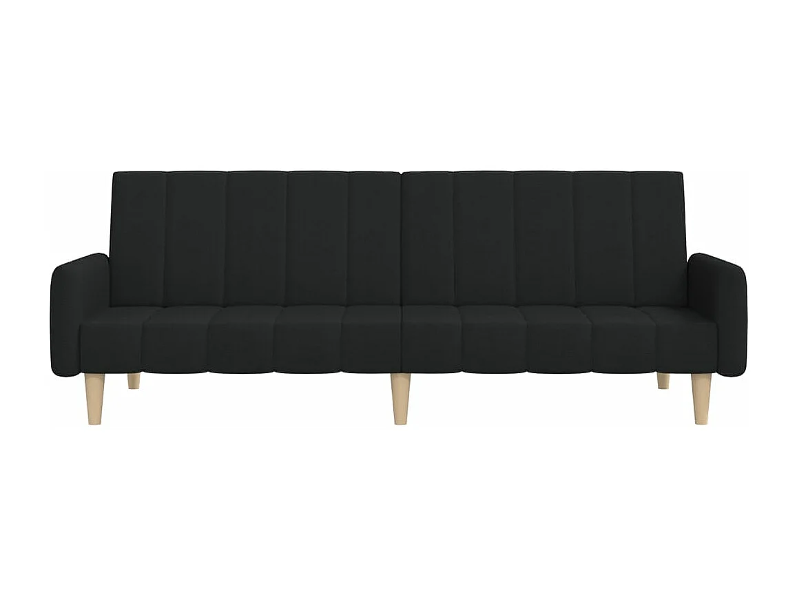 Canapé convertible à 2 places noir tissu REO71200