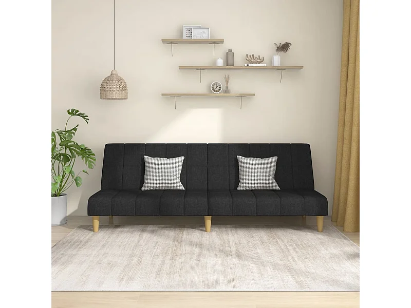 Sofá cama de 2 plazas tela negro PWFG10562
