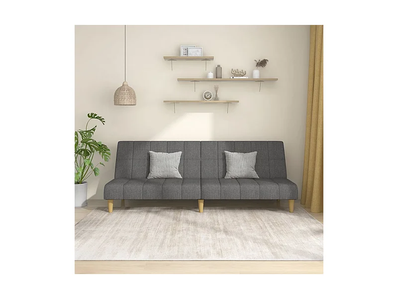 Sofá cama de 2 plazas tela gris claro PWFG34570